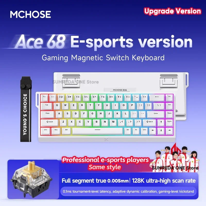 Mchose Ace 68/60 Pro Manyetik Gaming Klavye | 8K Hızlı Tetik | 0.005mm
