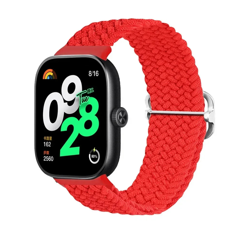 Redmi Watch 4 & Xiaomi Mi Band 8 Pro Band | Elastic Nylon Braided | Adjustable Sport Wristband