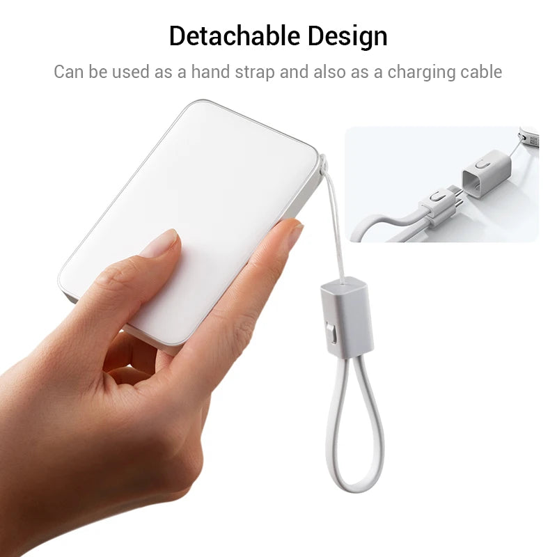 Xiaomi Ultra İnce Power Bank 5000mAh | 22.5W Hızlı Şarj | Dahili Kablo | PB0522S