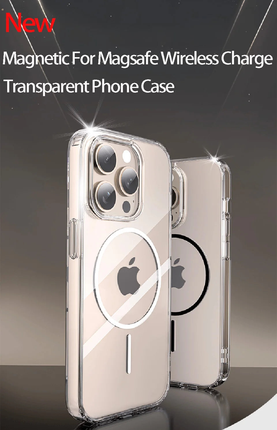 iPhone 17-11 Serisi MagSafe Uyumlu Şeffaf Manyetik Kılıf | Kablosuz Şarj