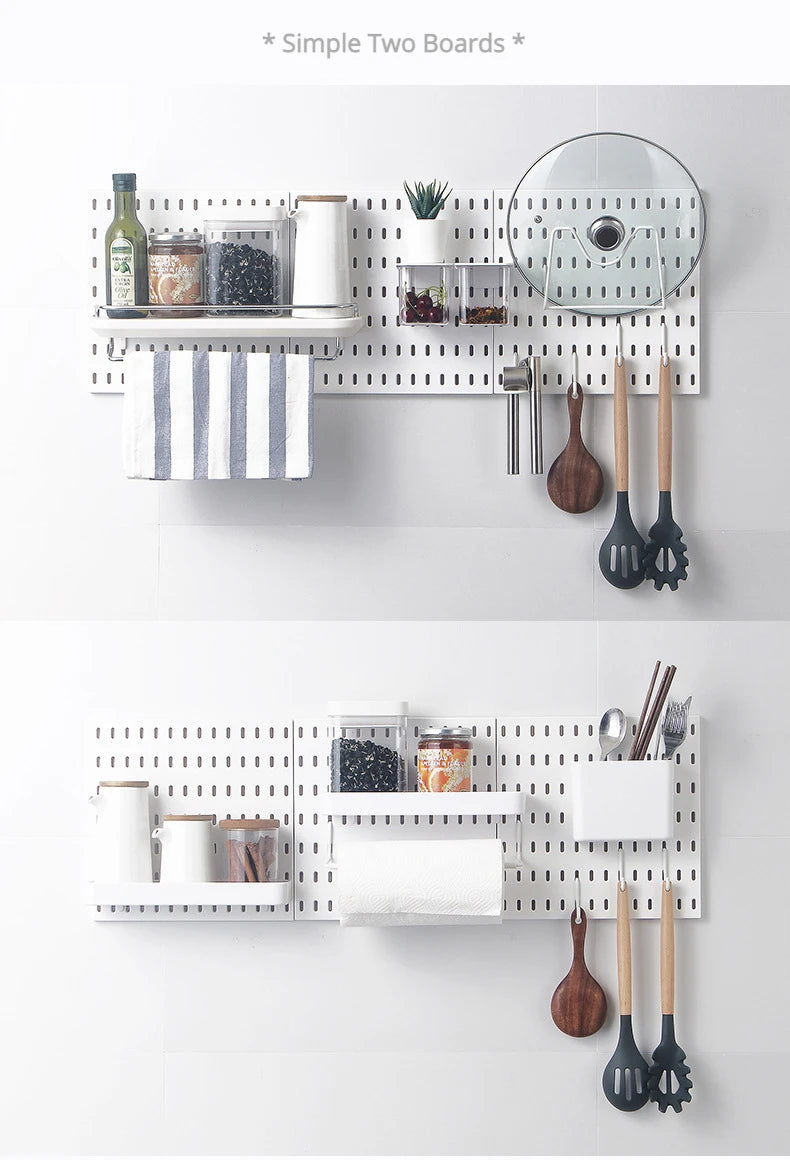 Pegboard Aksesuar Seti | Deliksiz Duvara Monte | Mutfak Garaj Organizasyon