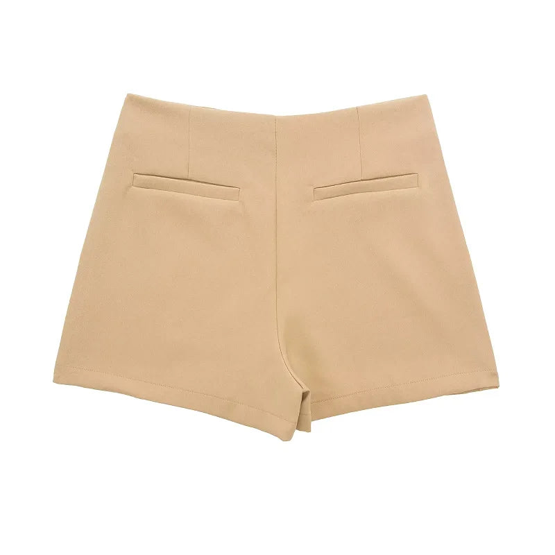 HXAO Shorts Women 2024 Summer Elegant Casual Party Skirt Shorts Ladies Fashion White Khaki Black Short Skirt Pants For Female