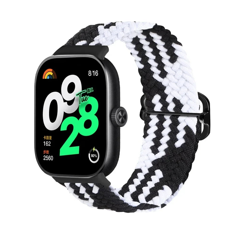 Redmi Watch 4 & Xiaomi Mi Band 8 Pro Band | Elastic Nylon Braided | Adjustable Sport Wristband