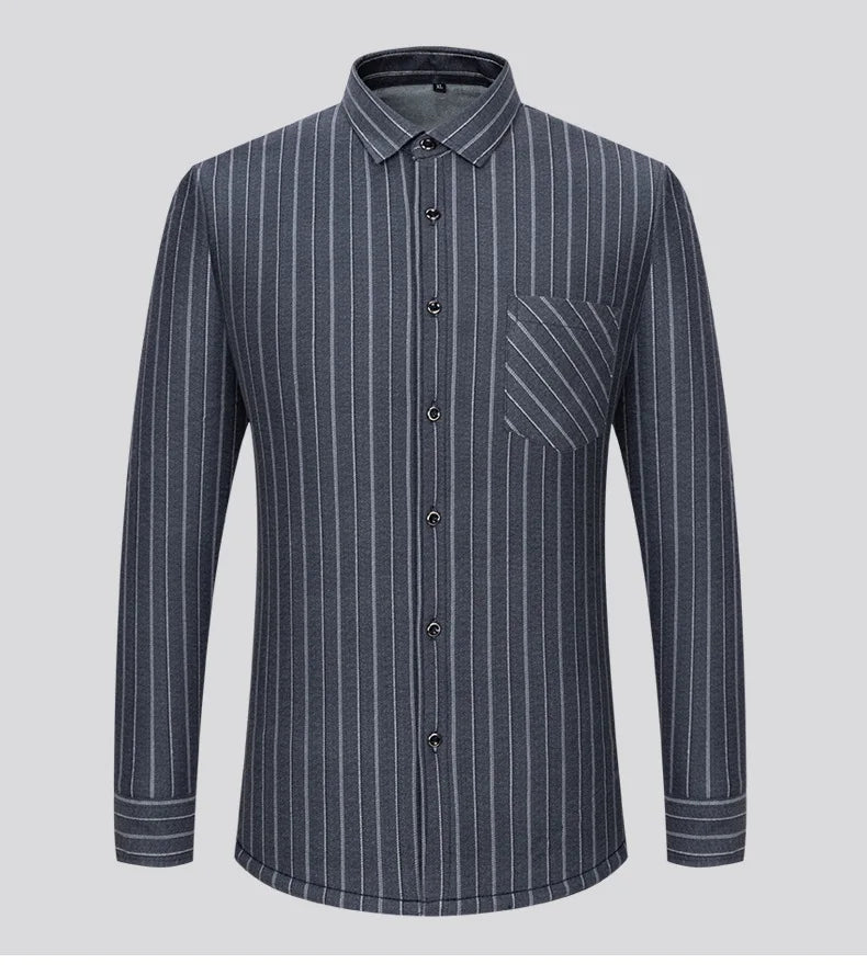 New 2025 Men's Warm Long Sleeve Plaid Design Shirt Autumn Winter Fleece and Thick Warm Men's Casual Shirts Large Size Shirt 5XL
