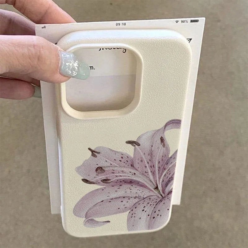 Xiaomi Poco F7/F6/F5 & Mi 15/14/13 Serisi Mor Çiçek Desenli Silikon Kılıf