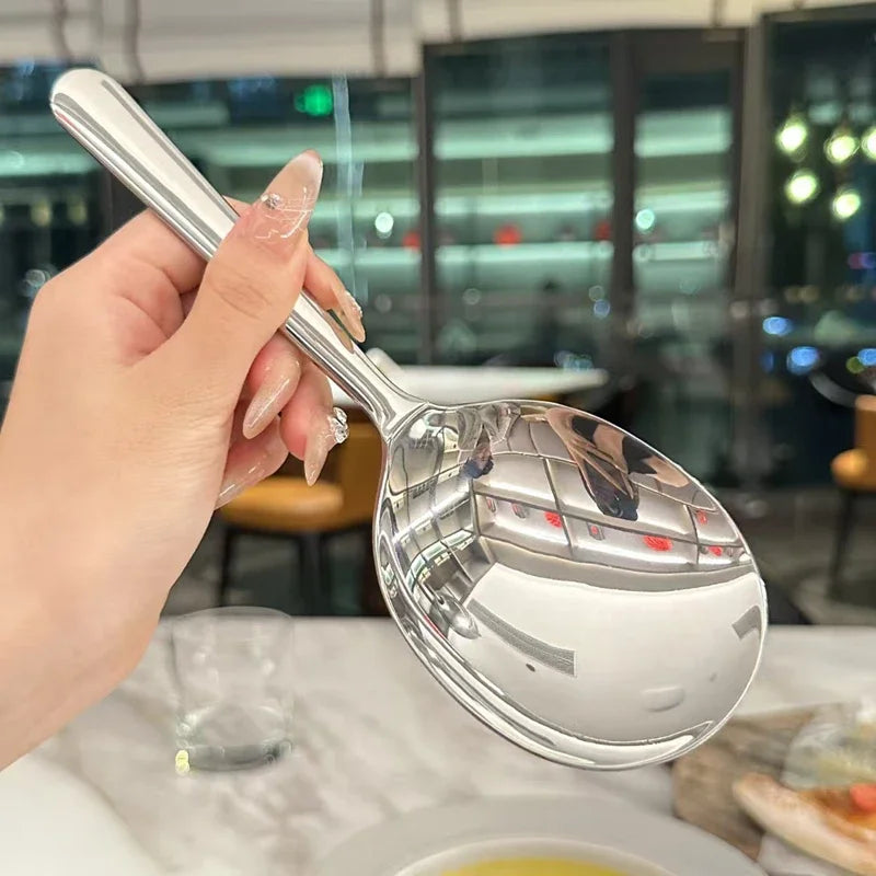 Paslanmaz Çelik Büyük Boy Servis Kaşığı | Süzgeçli & Düz | Restoran & Ev