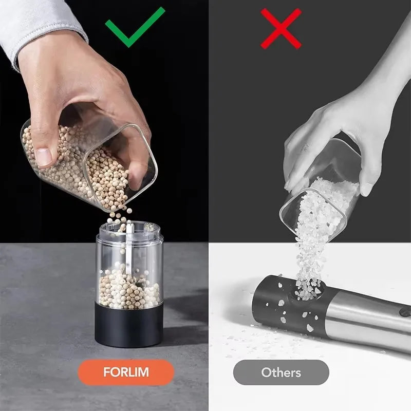 USB Şarjlı Otomatik Biber & Tuz Değirmeni | Ayarlanabilir İncelik