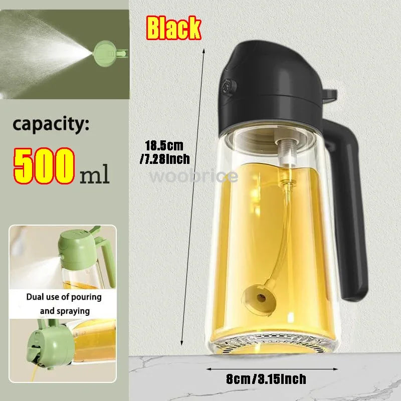 500ml Cam Yağ Sprey Şişesi | Zeytinyağı Dispenseri | BBQ & Pişirme