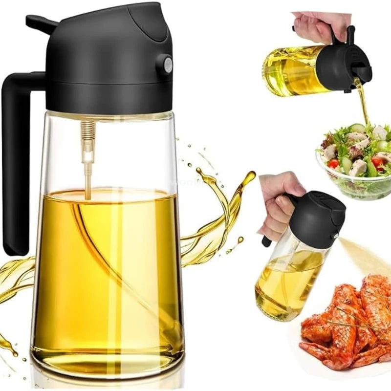 500ml Cam Yağ Sprey Şişesi | Zeytinyağı Dispenseri | BBQ & Pişirme