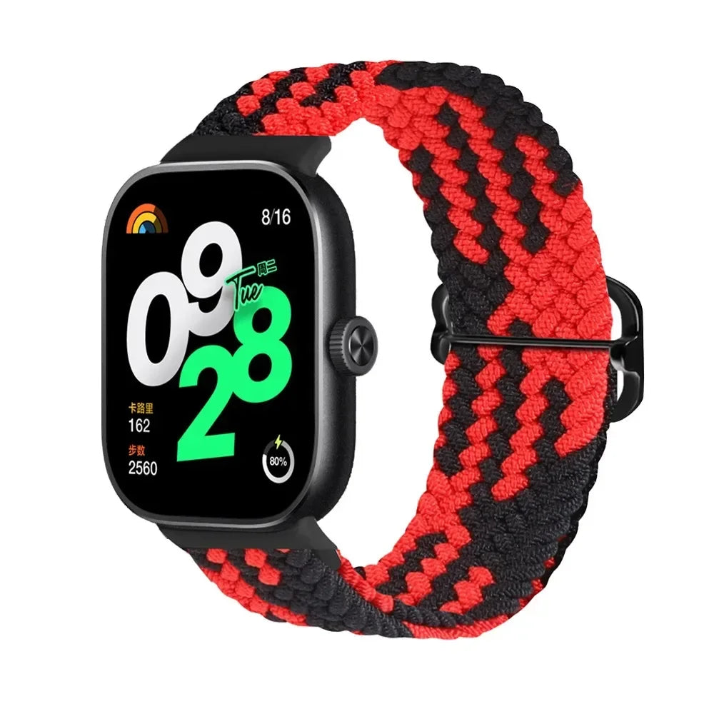 Redmi Watch 4 & Xiaomi Mi Band 8 Pro Band | Elastic Nylon Braided | Adjustable Sport Wristband