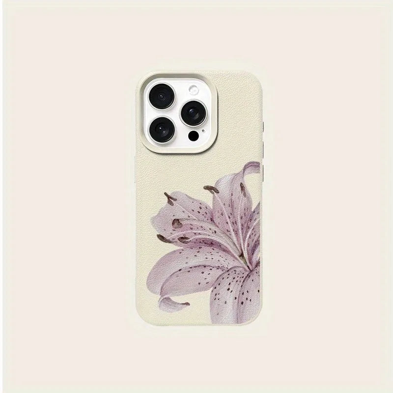 Xiaomi Poco F7/F6/F5 & Mi 15/14/13 Serisi Mor Çiçek Desenli Silikon Kılıf