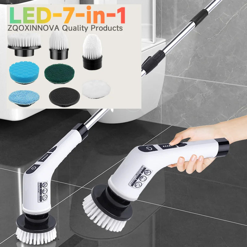 Şarjlı Çok Amaçlı Elektrikli Temizlik Fırçası | 5-in-1 & 7-in-1 | Banyo Mutfak