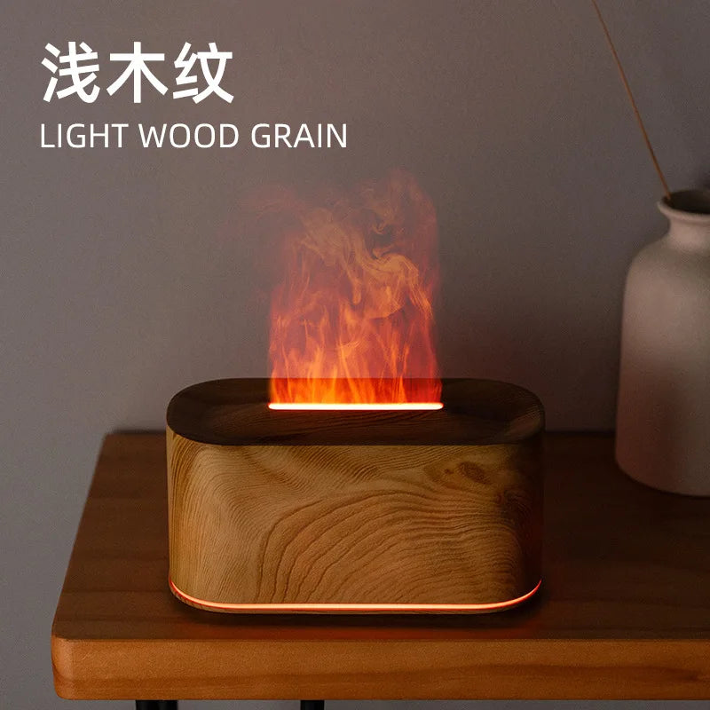 Renkli Alev Efektli Aroma Difüzörü | LED Işıklı Mini Nemlendirici