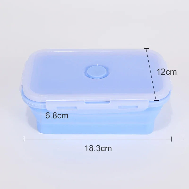 Katlanabilir Silikon Bento Kutusu | Kapakalı | 350ml-1200ml | Dondurucu Uyumlu
