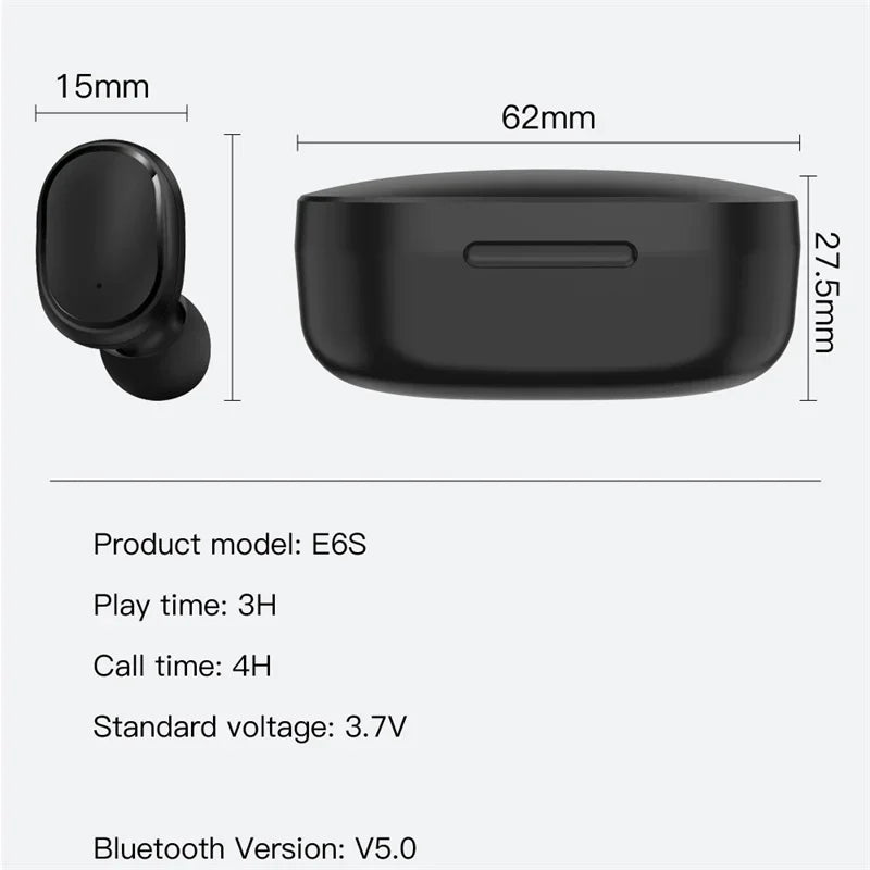 E6S TWS Dijital Göstergeli Bluetooth Kulaklık | Gürültü Engelleme | Mikrofon