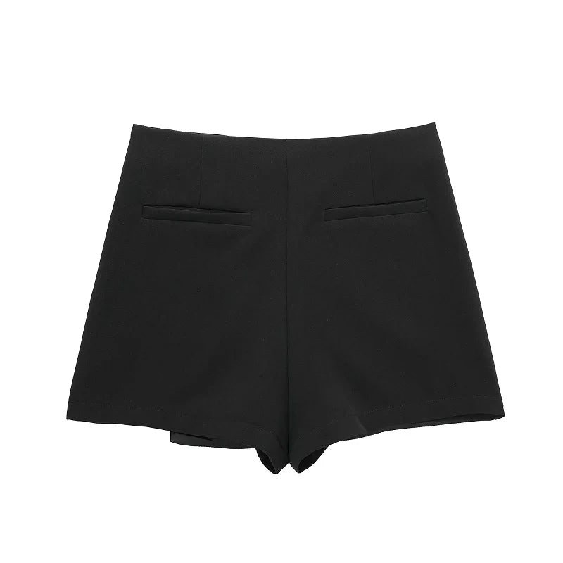 HXAO Shorts Women 2024 Summer Elegant Casual Party Skirt Shorts Ladies Fashion White Khaki Black Short Skirt Pants For Female