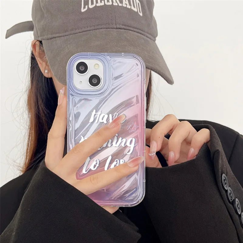 iPhone 17-7 Serisi Kelebek Desenli Şeffaf Silikon Telefon Kılıfı