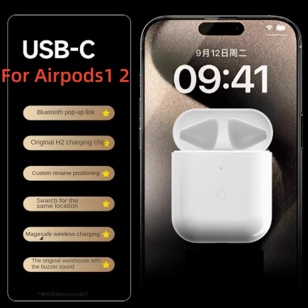 Replacement Original Charging Box For Airpods Pro 1 2 3 4 Bluetooth Earphone Battery Charger Case With LED Indicator Light usb-C