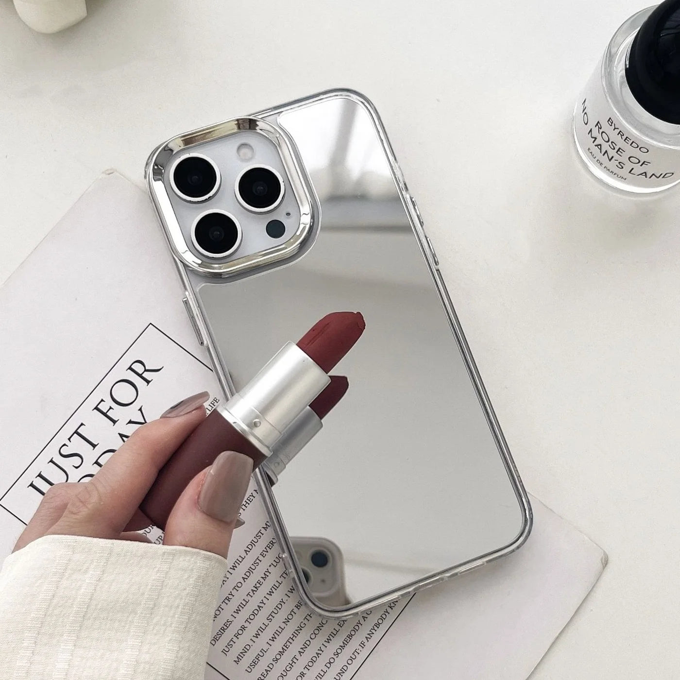 iPhone 17-11 Pro Max Makyaj Aynalı Lüks Telefon Kılıfı | Darbeye Dayanıklı