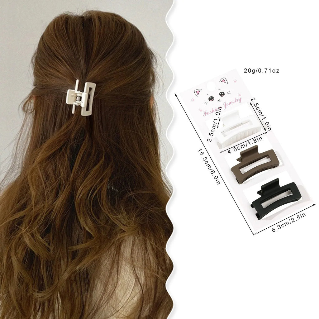 Geometrik Hollow Saç Tokası | 3'lü Set | Moda Kadın Aksesuarı | 24 Model