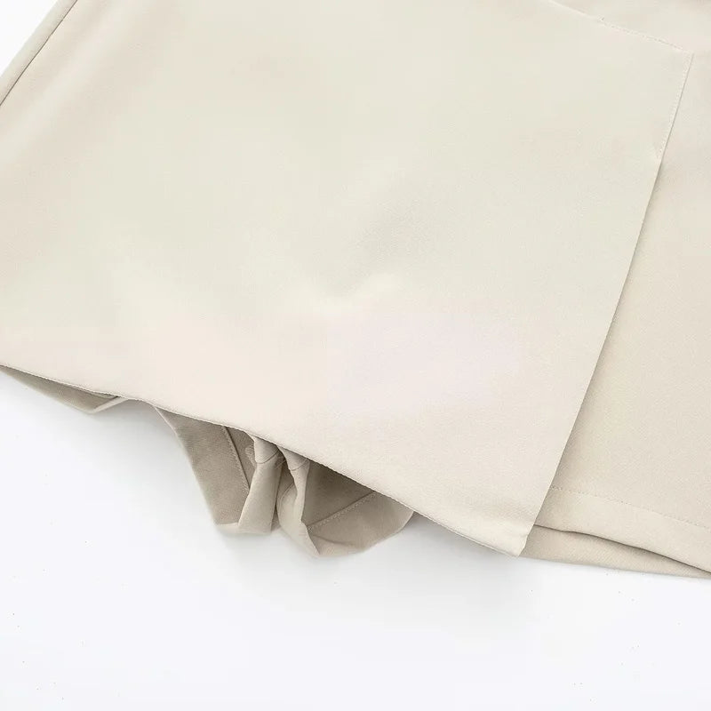 HXAO Shorts Women 2024 Summer Elegant Casual Party Skirt Shorts Ladies Fashion White Khaki Black Short Skirt Pants For Female
