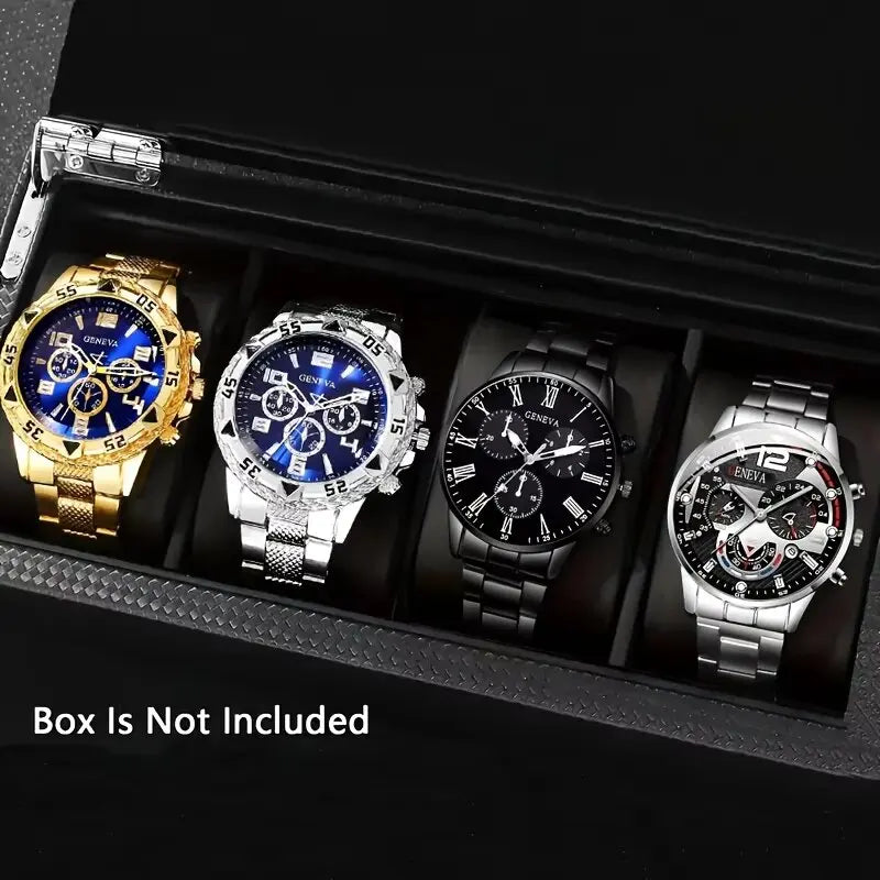 1/4PCS Luxury Big Dial Mens Quartz Watches Fashion Men Business Watch CLock Gift Reloj Hombre（Without Box）