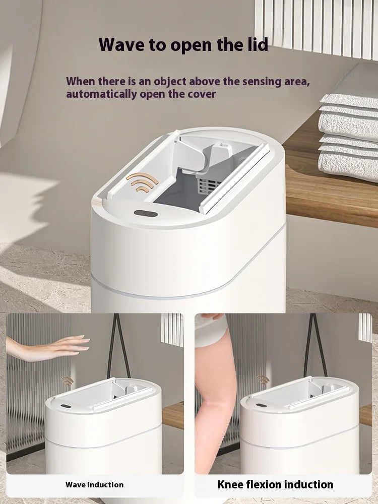 Akıllı Otomatik Çöp Kutusu | 7L/9L | Kapaklı | Duvara Monte | Banyo & Tuvalet