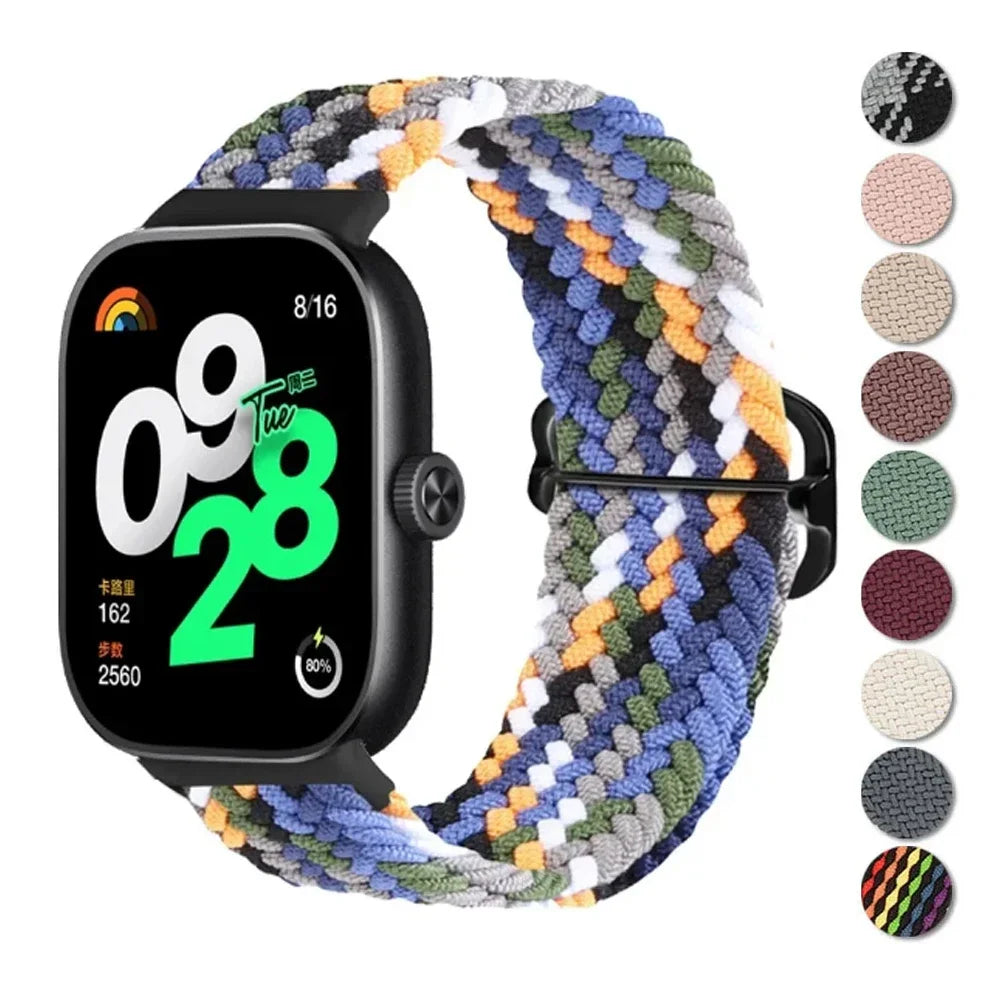 Redmi Watch 4 & Xiaomi Mi Band 8 Pro Band | Elastic Nylon Braided | Adjustable Sport Wristband