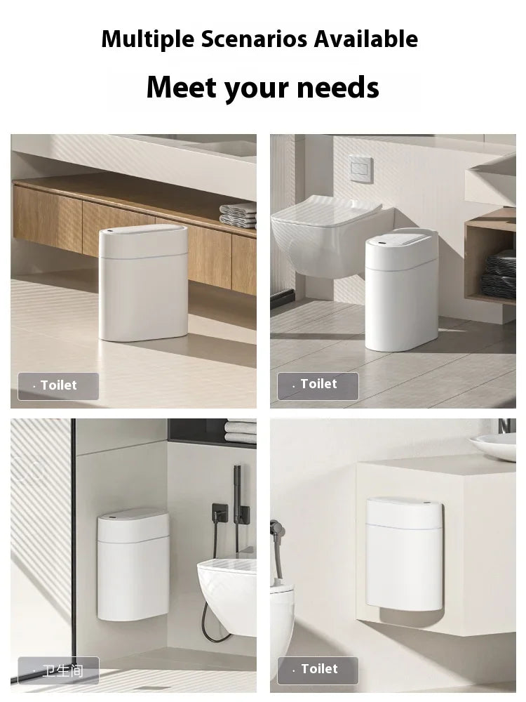 Akıllı Otomatik Çöp Kutusu | 7L/9L | Kapaklı | Duvara Monte | Banyo & Tuvalet