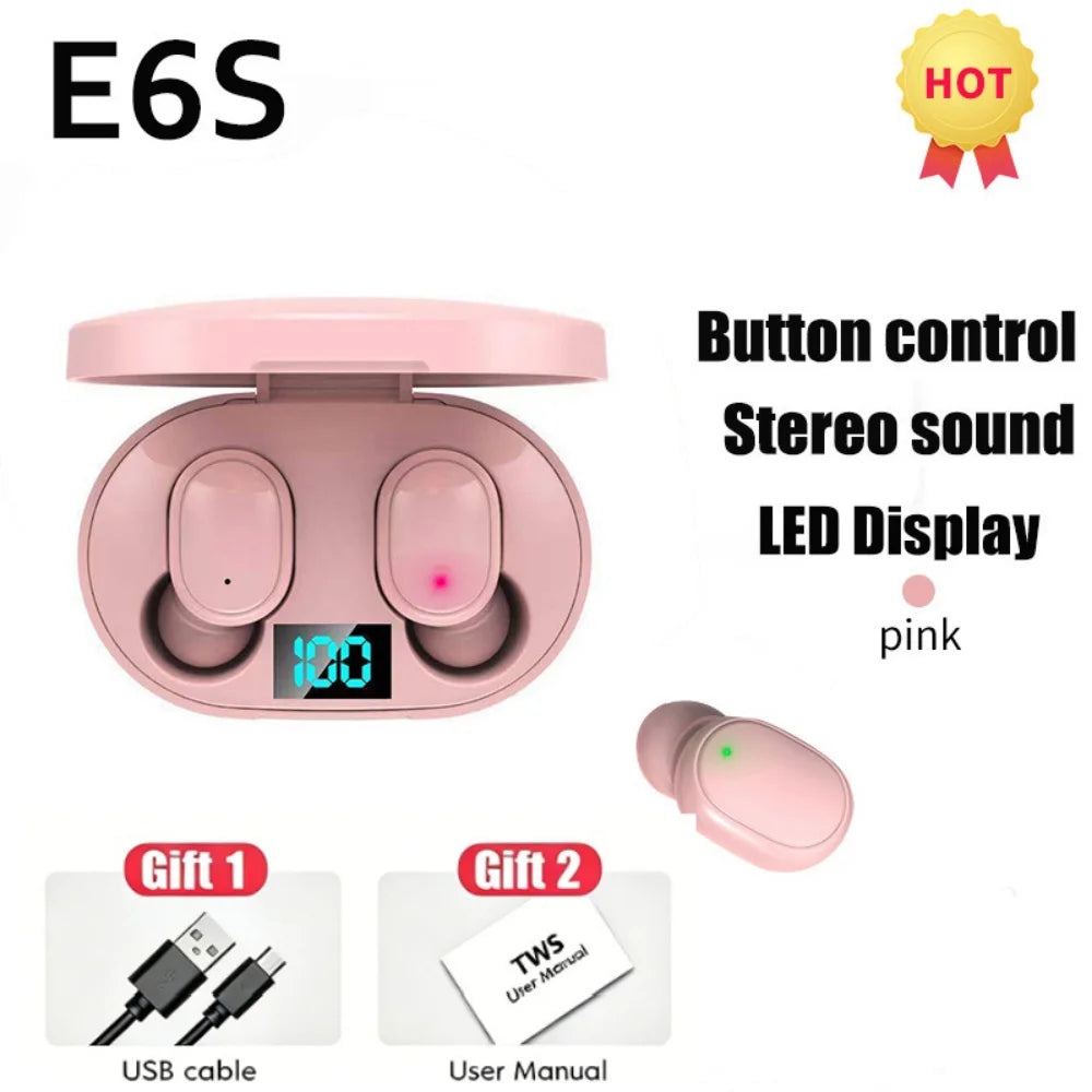 E6S TWS Dijital Göstergeli Bluetooth Kulaklık | Gürültü Engelleme | Mikrofon