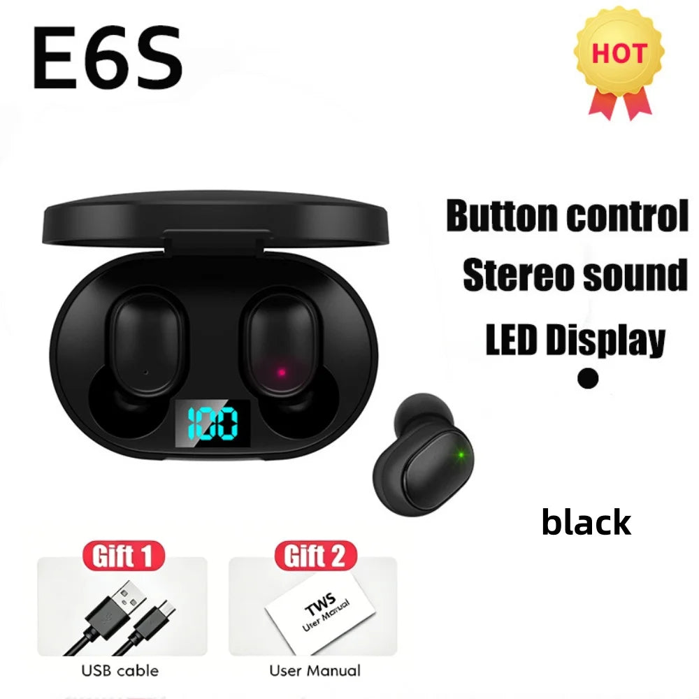 E6S TWS Dijital Göstergeli Bluetooth Kulaklık | Gürültü Engelleme | Mikrofon