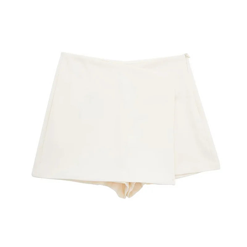 HXAO Shorts Women 2024 Summer Elegant Casual Party Skirt Shorts Ladies Fashion White Khaki Black Short Skirt Pants For Female