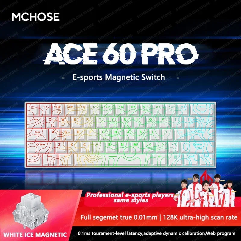 Mchose Ace 68/60 Pro Manyetik Gaming Klavye | 8K Hızlı Tetik | 0.005mm