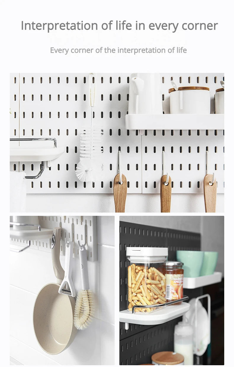 Pegboard Aksesuar Seti | Deliksiz Duvara Monte | Mutfak Garaj Organizasyon