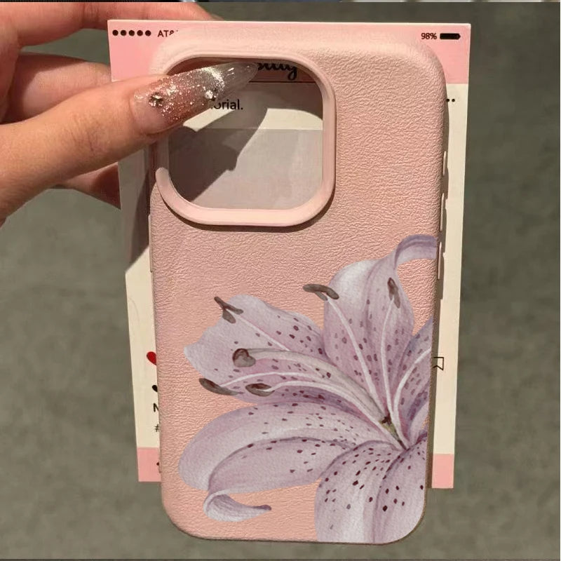 Xiaomi Poco F7/F6/F5 & Mi 15/14/13 Serisi Mor Çiçek Desenli Silikon Kılıf