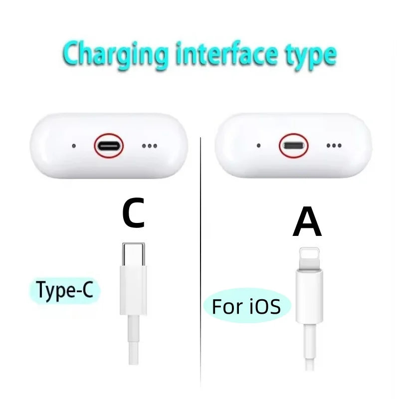 Replacement Original Charging Box For Airpods Pro 1 2 3 4 Bluetooth Earphone Battery Charger Case With LED Indicator Light usb-C