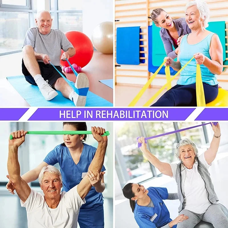2/3/4/6 Pcs Yoga Resistance Bands: TPE Elastic Stretch Bands for Physical Therapy,Fitness,Yoga,Pilates,Rehabilitation & Strench