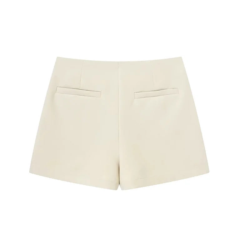 HXAO Shorts Women 2024 Summer Elegant Casual Party Skirt Shorts Ladies Fashion White Khaki Black Short Skirt Pants For Female