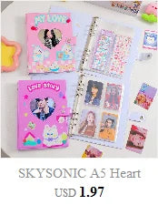 SKYSONIC A5 Binder Ring Collect Book Korea Idol Photo Organizer Journal Diary Agenda Planner Bullet Cover School Stationery