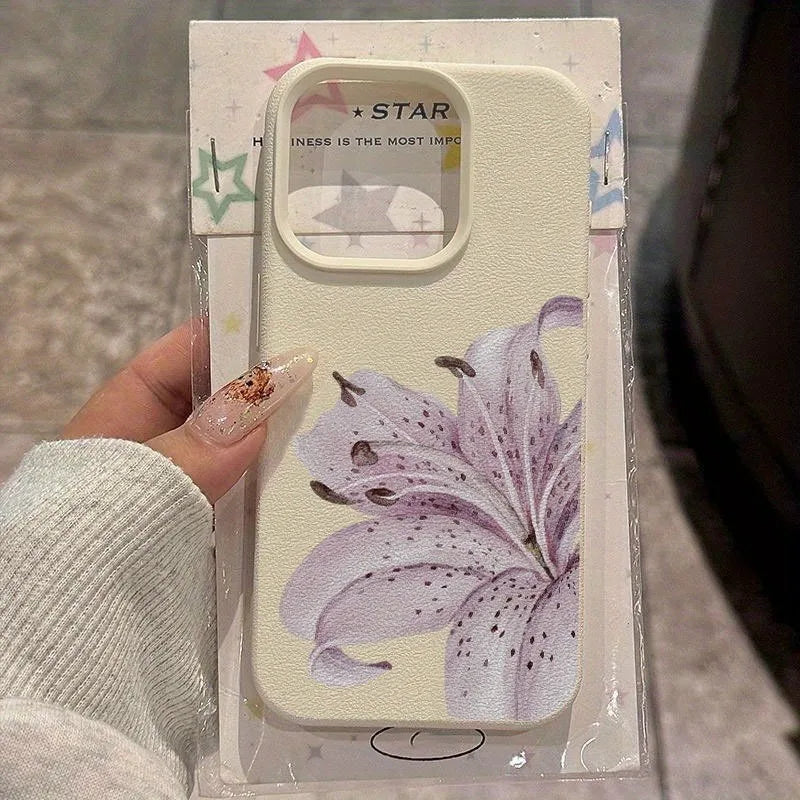 Xiaomi Poco F7/F6/F5 & Mi 15/14/13 Serisi Mor Çiçek Desenli Silikon Kılıf