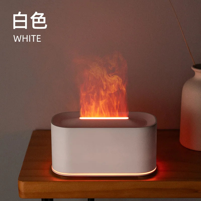 Renkli Alev Efektli Aroma Difüzörü | LED Işıklı Mini Nemlendirici