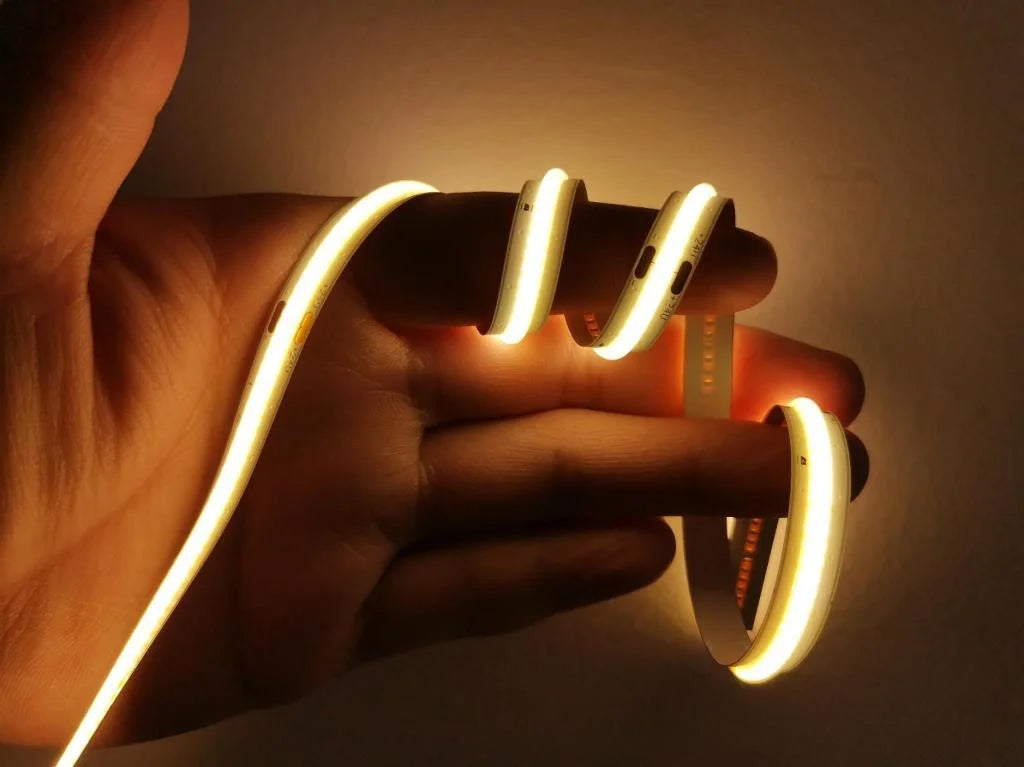 5V COB LED Şerit Işık | 3AA Pilli | Esnek Yapışkanlı Bant | Dolap Aydınlatma