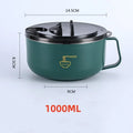 304 Paslanmaz Çelik Ramen Kase | Kapakalı | Isıya Dayanıklı | 1000ml & 1300ml