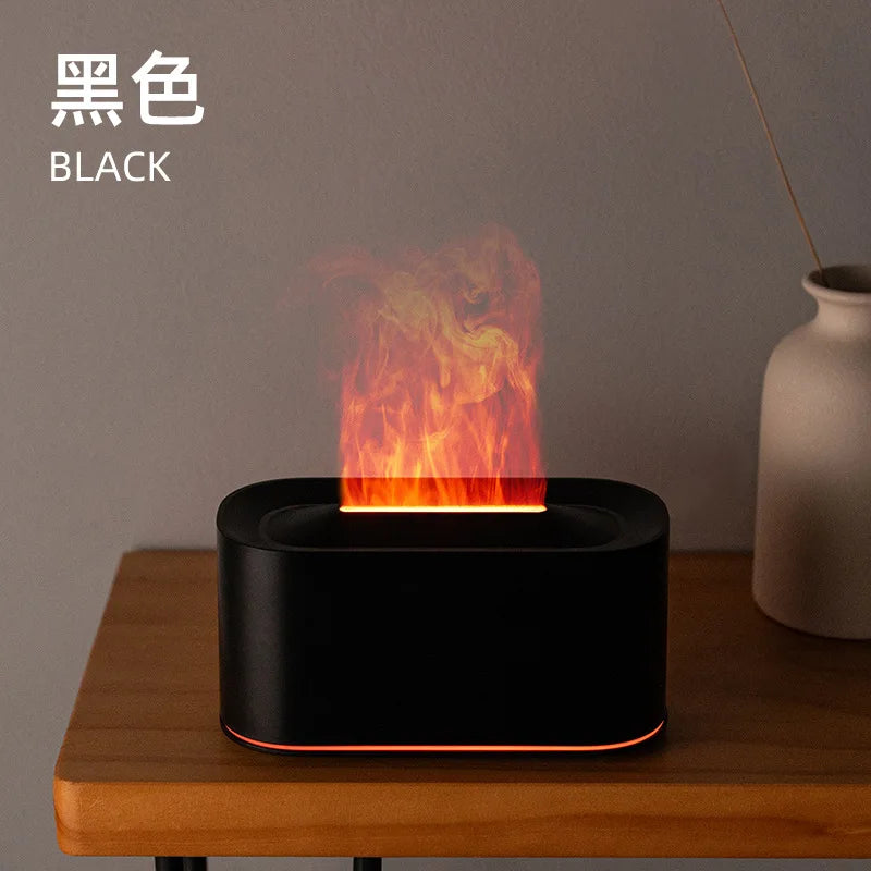 Renkli Alev Efektli Aroma Difüzörü | LED Işıklı Mini Nemlendirici
