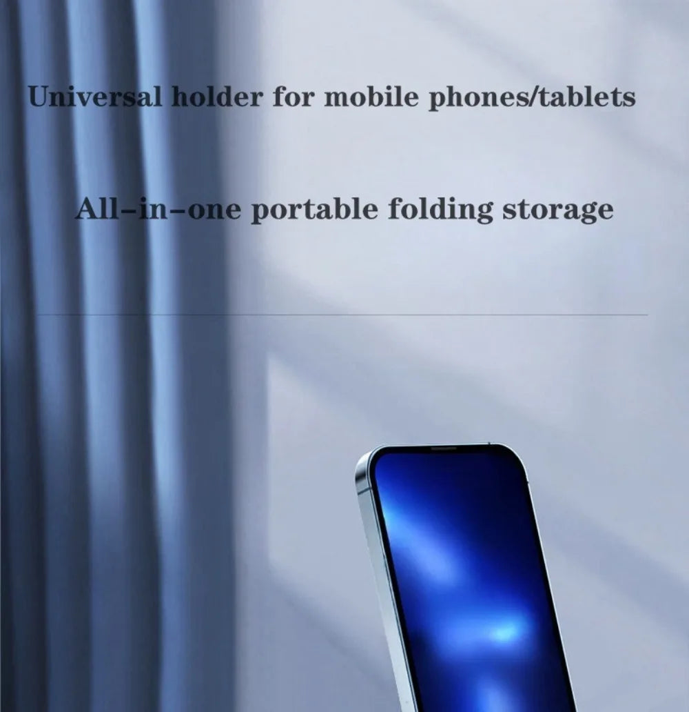Evrensel Katlanabilir Telefon Tutucu Stand | Demir Alaşım | Ayarlanabilir Masaüstü | iPhone Xiaomi Huawei Tablet