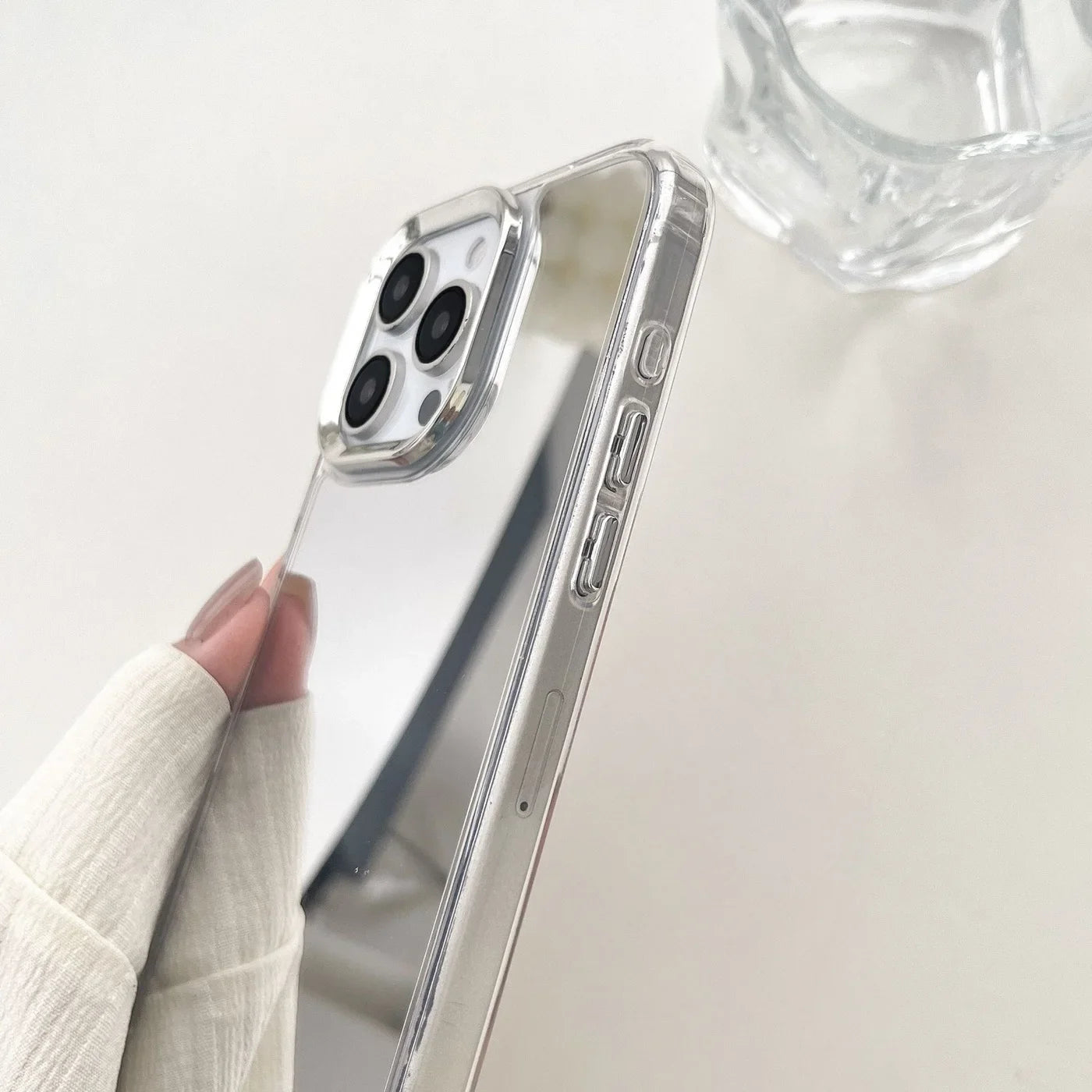iPhone 17-11 Pro Max Makyaj Aynalı Lüks Telefon Kılıfı | Darbeye Dayanıklı