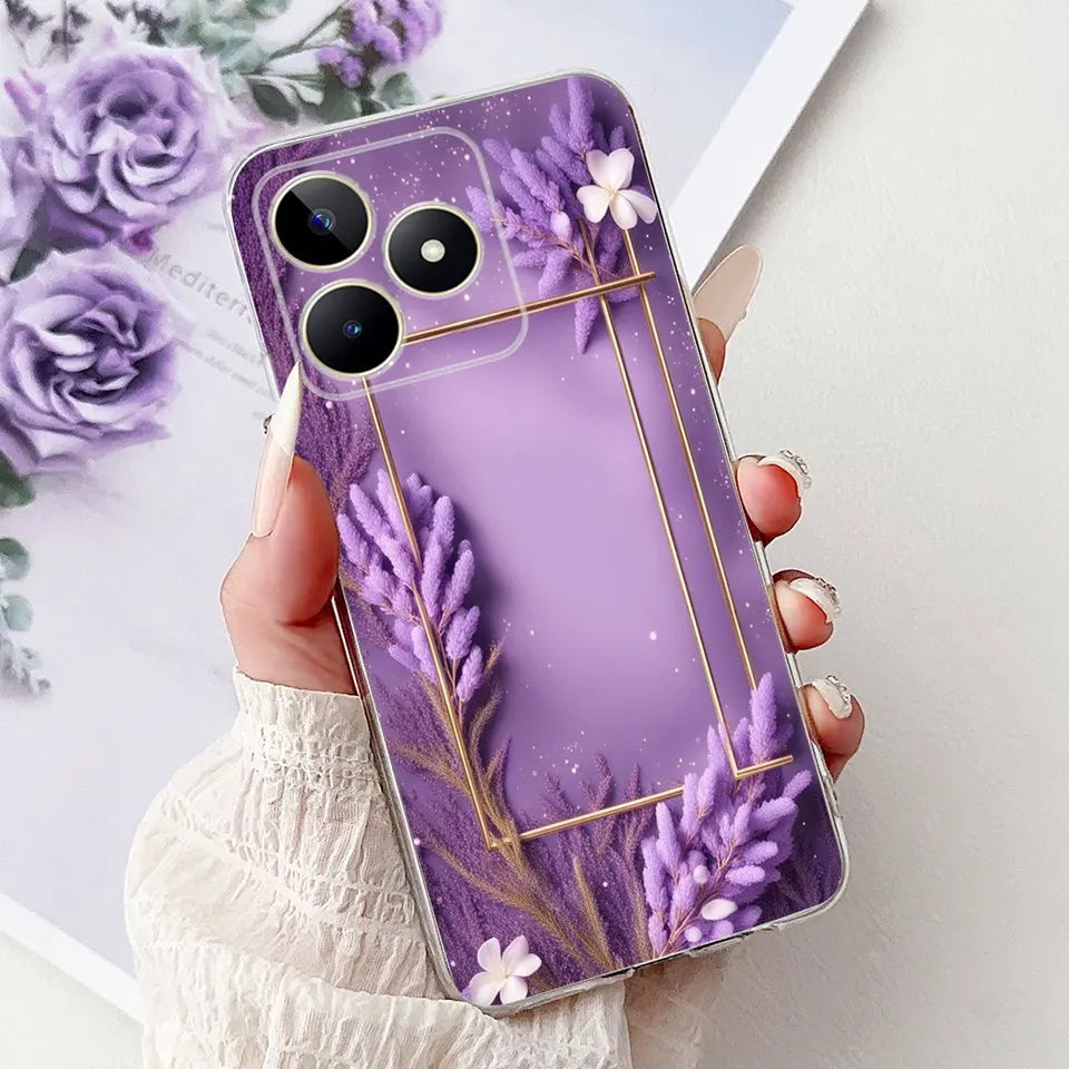 Realme C51 / C53 / C55 / C65 / C67 Şeffaf Karikatür Telefon Kılıfı