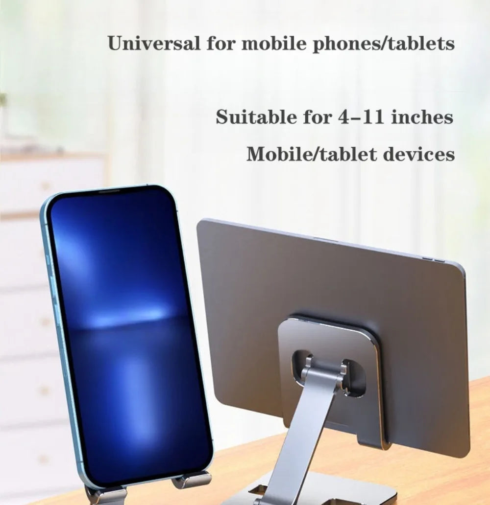 Evrensel Katlanabilir Telefon Tutucu Stand | Demir Alaşım | Ayarlanabilir Masaüstü | iPhone Xiaomi Huawei Tablet