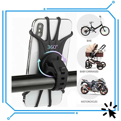 Metal Motosiklet & Bisiklet Telefon Tutucu | Alüminyum | GPS | 360° Döner | Evrensel