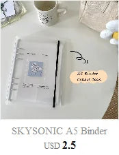 SKYSONIC A5 Binder Ring Collect Book Korea Idol Photo Organizer Journal Diary Agenda Planner Bullet Cover School Stationery